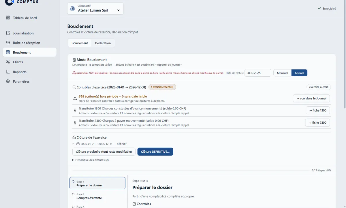 Comptus : contrôles de clôture